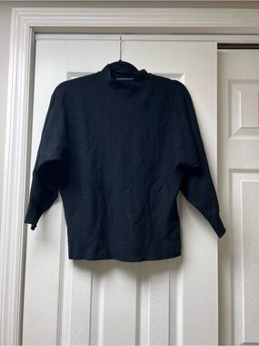 Women's Black Mock Neck Pullover Top